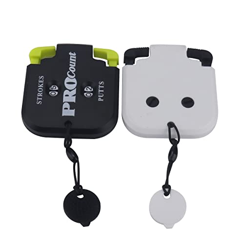 SEACLOUD 2PCS Mini Golf Tally Counter Clicker Turning Technology up to 99 Score Stroke Counter Strike up for Golf Game - style: B1+W2