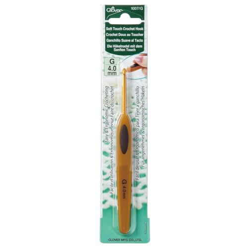 Clover Soft Touch Ergonomic Hook, Yellow, 5.5 mm - size: 5.50 mm