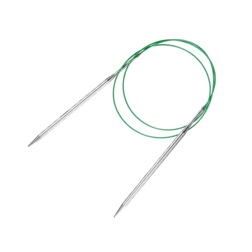 uxcell US 9(5.5mm) Knitting Circular Needle 40 Inch(100cm) Metal Round Stainless Steel Needle with Large Eye Sewing & Stitch Markers for Handmade Projects DIY Knit Blankets - size: US9(5.5mm)