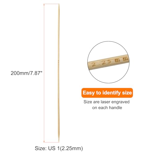HARFINGTON 5Pcs Bamboo Knitting Needles Double Pointed US 1(2.25mm) 7.9 Inch(20cm) Straight for Handmade Creative DIY Knitting Craft Yarn, Yellow - color: Yellow, size: US 1(2.25mm)