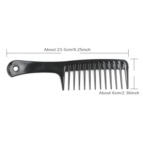 4 Pcs Wide Tooth Combs for Disentangling and Styling Long, Curly Hair (Black) - style: Wide tooth comb