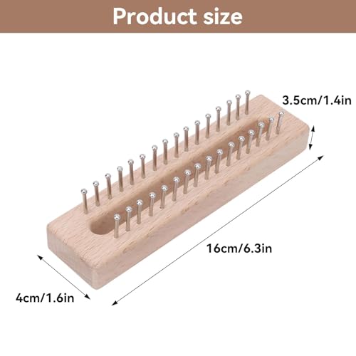 Beufee Wooden Knitting Loom, with Elbow Crochet Hook, Rectangular HandWeaving Machine Knitting Board 32 Pegs for Scarf Sweater Shawl Hat Craft