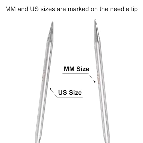 uxcell Size US 10 (6mm) Knitting Needles Circular Needle 26 Inch(65cm) Round Metal Stainless Steel Needle for Handmade Projects DIY Knitting Yellow - color: Yellow, size: 26 inch Size US 10(6mm)