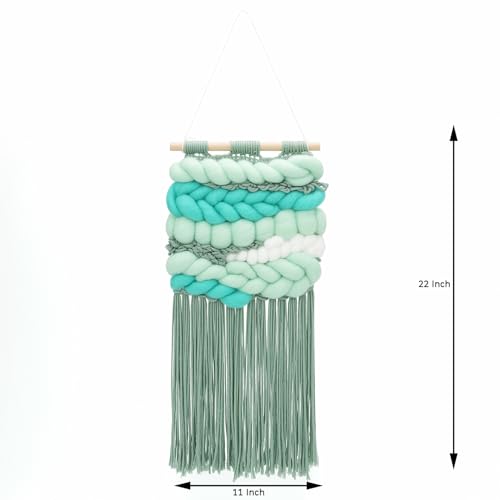 Weaving Loom for Beginners Adults/Kids and 1 Set of Weaving Works Complete Yarn Kit with Detailed Friendly Instructions, Parents and Children in The Holiday Experience Weaving Brings Fun Green - size: A5FT
