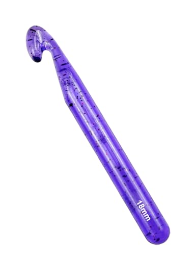 Weabetfu 18mm Large Crochet Hook,Huge Crochet Hooks for Chunky Yarn,Ergonomic Knitting Giant Crochet Hooks,Big Crochet Hooks for Knitting Yarn Carpet Scarf Wool Roving, Purple - color: Purple, size: 18mm