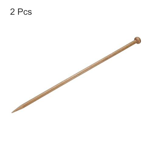 HARFINGTON 9mm Bamboo Knitting Needle Straight Single Pointed 13.8 Inch Long Wooden Sweater Knitting Needles US Size 13 for Yarn Beginners Hand Sock DIY - size: 9mm US Size 13