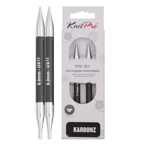 KnitPro Karbonz Interchangeable Circular Needle 5" (13cm) | US Size 11 (8mm) - size: US 11 (8mm)
