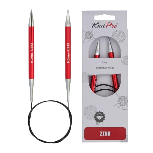 KnitPro Zing Fixed Circular Needles 40" (100cm) | US Size 13 (9mm) - size: US 13 (9mm)