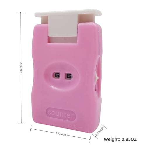 VVZOWW Knitting Tool Manual Counting Device Sweater Pole Crochet Knitting Counter 2PCS Pink - color: Pink