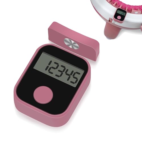 Knitting Machine Counter, Row Counter for Circular Knitting Machine, Attachable Magnetic Suitable for 32/40/48 Needle Row Digital Counter - color: Pink