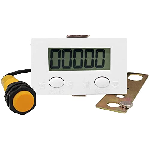 JAMIT Digital Counter for Knitting Machine, LCD Digital 0-99999 Counter 5 Digit Plus UP Gauge, Electronic Counter Proximity Switch Sensor with Magnetic