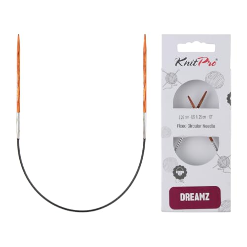 KnitPro Dreamz Fixed Circular Needles 10" (25cm) | US Size 1 (2.25mm) - color: Orange Lily, size: US 1 (2.25mm)