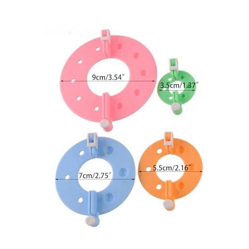 QIEIEI Pompoms Maker, 4 Sizes Pompoms Makers Pompoms Maker Tool Balls Weavers for Yarn Knitting Easy to Make Pompoms