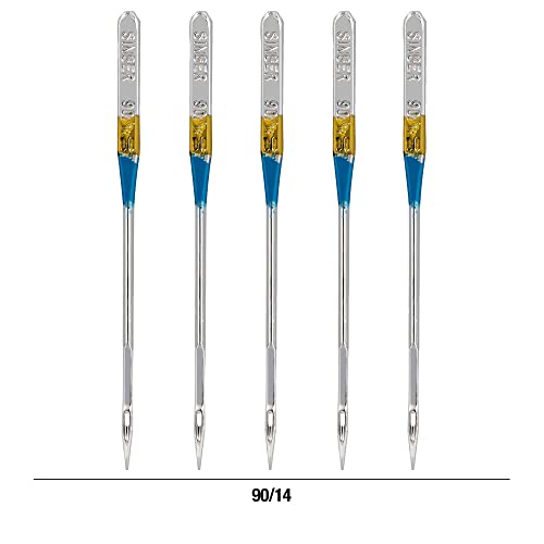 SINGER Ball Point Sewing Machine Needles, Size 90/14-5 Count - style: 100/16