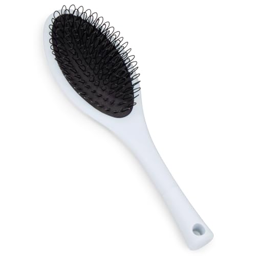 The Hair Shop Light Blue Loop Brush - Salon Professional Grade with Ergonomic Design - Safe Detangler Tool for 100% Remy Human and Synthetic Hair Extensions and Wigs (Light Blue) - color: Light Blue