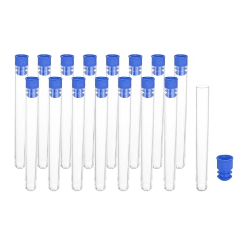 PATIKIL 3.9" Length Plastic Sewing Needle Storage Holder, 16 Pcs Portable Embroidery Needle Clear Pin Toothpick Storage Tubes Case for Craft Knitting, Blue - color: Blue, size: 3.9"