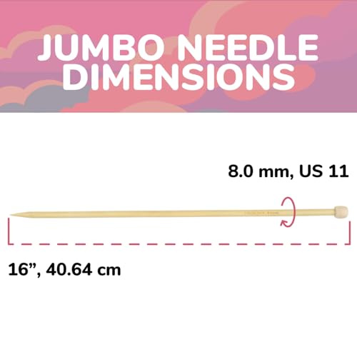 JubileeYarn Jumbo Bamboo Knitting Needles - US 11 (8mm) - 16" Long - 1 Pair - size: US 11/8mm (16" Long)