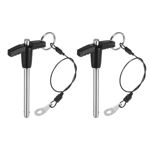 uxcell 2Pcs T Handle Lock Pins, 6mm x 50mm Usage Length Stainless Steel Push-Button Quick Release Pin - size: 6mm x 50mm