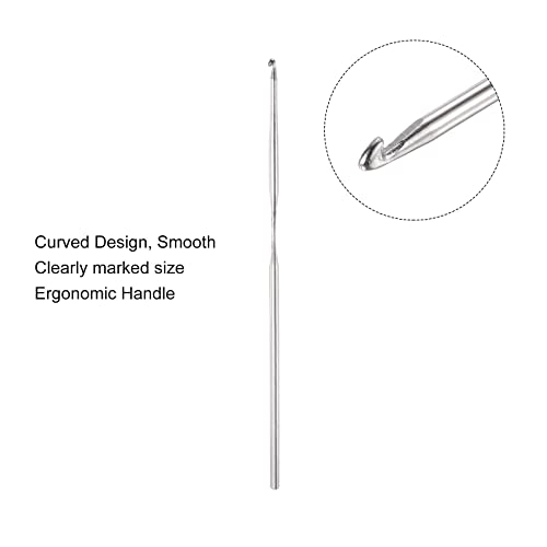 uxcell Stainless Steel Crochet Hook 1.25mm Knitting Needles for DIY Craft Yarn 6Pcs - size: 1.25mm
