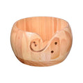 Wooden Crafted Yarn Ball Storage Bowl with Carved Holes and Drills Holes Wooden Yarn Bowl for Crocheting Knitting Accessories DIY Crafts (B) - color: B