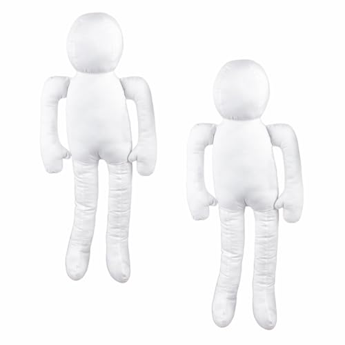 2 Cloth Doll Body Model Blanks – Pre‑Stuffed Muslin Craft Bodies, 18" - color: 2 White Dolls (18”)
