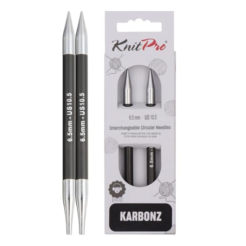 KnitPro Karbonz Interchangeable Circular Needle 5" (13cm) | US Size 10.5 (6.5mm) - size: US 10.5 (6.5mm)