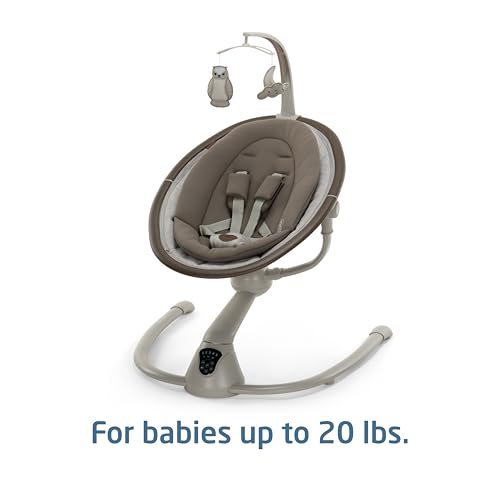Maxi-Cosi Cassia Smart Baby Swing for Infants, Portable, Foldable Infant Swing with Music, 360 Rotation, 5 Speeds, 12 Melodies, EcoCare Fabric, Auto Motion Sensor, 2 Reclines, Truffle - color: Truffle