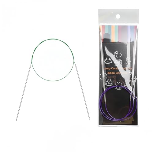 2.25mm 100cm Circular Needle, Stainless Steel Circular Knitting Needle with Flexible Cable, Metal Fixed Circular Knitting Needle Used for Large Projects of Blanket Knitting, in line with Human Design