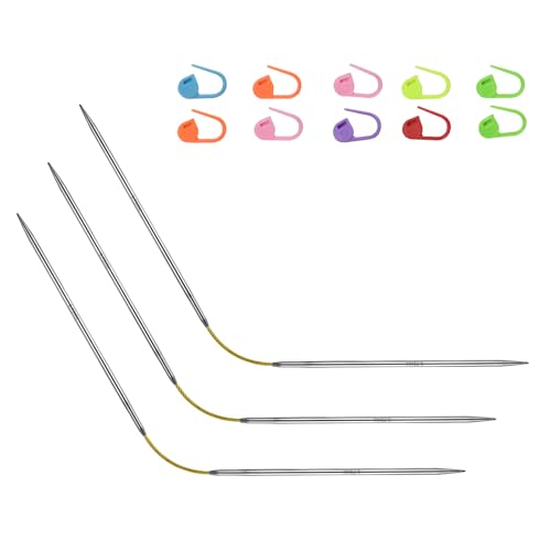US2/2.75mm9-inchFlexibleCircular Double-Pointed KnittingNeedles,3-PieceSet | Perfect for knitting socks, stuffed animals, fingerless gloves, coasters, and other small, delicate knitting projects - size: 2.75MM
