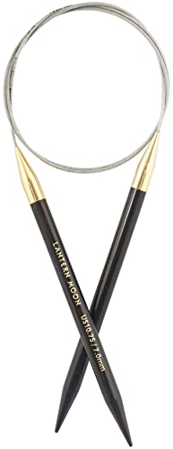 Lantern Moon Ebony Wood Fixed Circular Needles 16" (40cm) | US Size 10.75 (7.0mm) - size: US 10.75 (7mm)