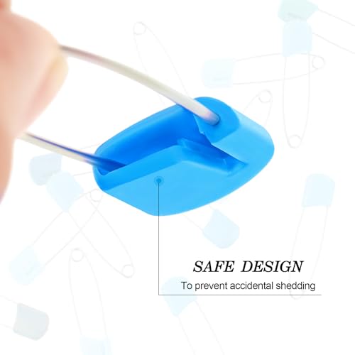 WILLBOND 100 Pcs Large Safety Pins for Clothes,with Bag, Blue | Plastic Head with Locking Closures, Heavy Duty Nappy Pins Hooks, 2.2 Inch Fasteners, Stainless Steel, Velvet Bag - color: Blue