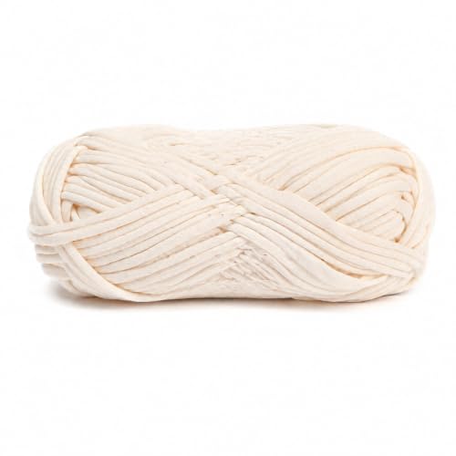 T-Shirt Yarn for Crochet Bags, Rugs & Slippers – 100g Thick Fabric Tube Yarn for DIY Handbags, Baskets, Home Crafts (29 Milky White) - color: 29 Milky White