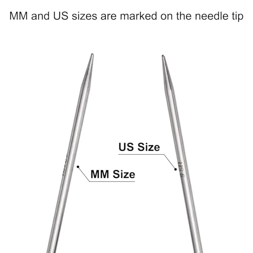 uxcell Size US 6 (4mm) Knitting Needles Circular Needle 31 Inch(80cm) Round Metal Stainless Steel Needle for Handmade Projects DIY Knitting Red - color: Red, size: 31 inch Size US 6 (4mm)