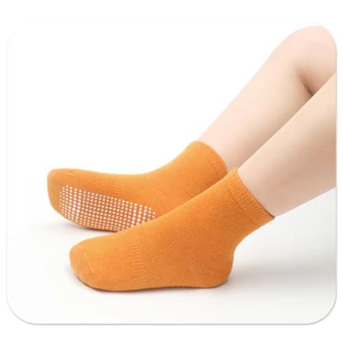 COUVER Baby Non Slip Grip Ankle Socks with Non Skid Soles for Infants Toddlers Kids Boys Girls - color: Girls Plain, size: 1-3T