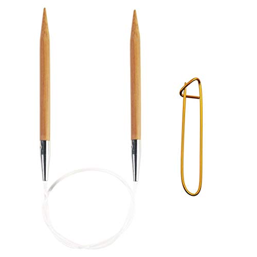ChiaoGoo Bamboo 32-Inch, US 0 (2mm) Circular Knitting Needle | Bamboo Semi-Sharp Tips, Stainless Steel Memory-Free Cable, Smooth Metal Join, Easy-Grip, Stitch Holder - size: US 0 (2.0mm), 32 in. (80cm)
