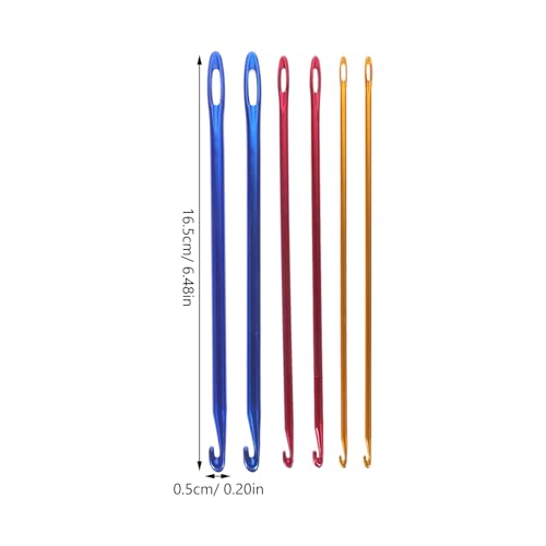 FAVOMOTO 6 PCS Large Crochet Hooks, Crochet Needles Hook Set Handmade Knitting Needle Crochet Tools Tunisian Hook Large-Eye with a Aluminum