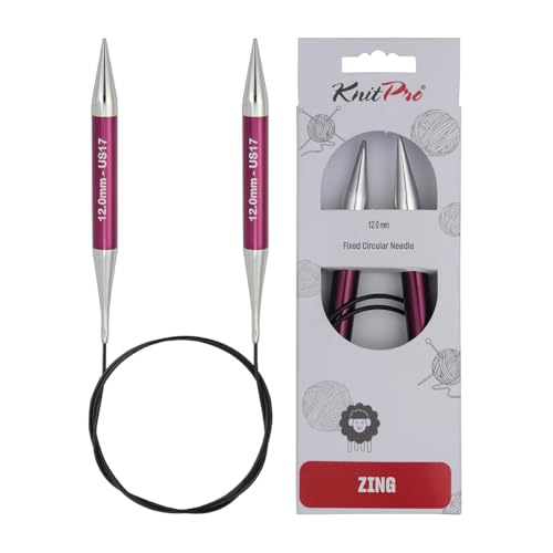 KnitPro Zing Fixed Circular Needles 40" (100cm) | US Size 17 (12mm) - size: US 17 (12mm)