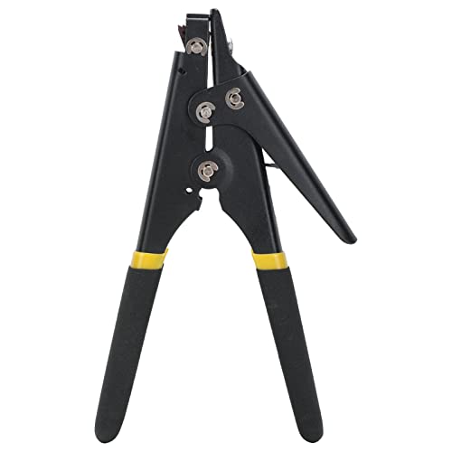 Portable Nylon Cable Tie Gun Adjustable Tension Plastic Zip Tie Fastening and Cutting Tool (Black) - color: Black
