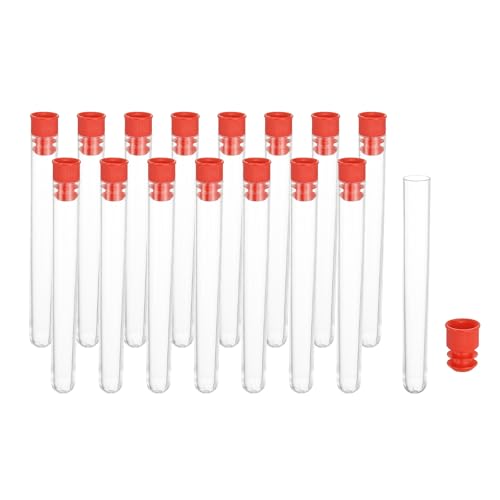 PATIKIL 3.9" Length Plastic Sewing Needle Storage Holder, 16 Pcs Portable Embroidery Needle Clear Pin Toothpick Storage Tubes Case for Craft Knitting, Red - color: Red, size: 3.9"