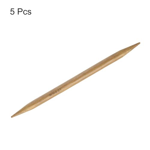 Generic 5Pcs Bamboo Knitting Needles Double Pointed Size US 15(10mm) Carbonized 7.9 Inch(20cm) Straight for Handmade Creative DIY Knitting Craft Yarn
