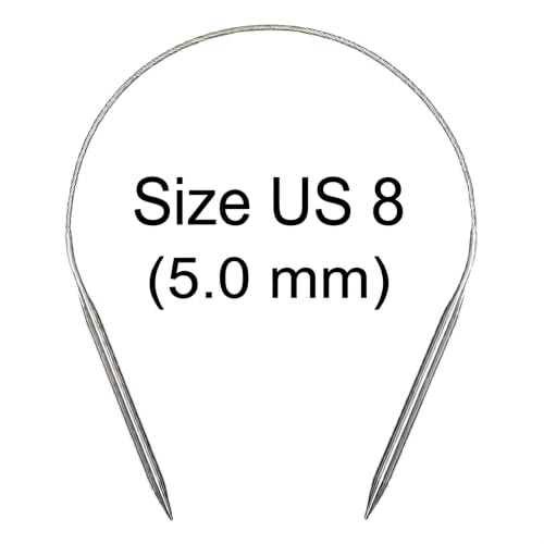 Stainless Steel Circular Knitting Needles 16 Inch / 40cm， US 8（5mm） - size: 16inch-US8-5mm