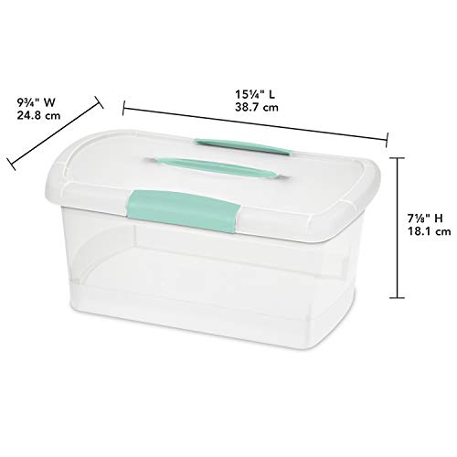 Sterilite Medium Nesting ShowOffs™, Clear Bin w/Latch Lid & Handle, 6 Pack | Heavy-Duty and Stackable Utility Box Containers for Home, Office, Cabinet, Closet, Bedroom, and Basement Organization - size: Medium, style: 6 Pack