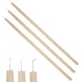 3 Pieces Wig Ventilating Needle, Professional Lace Wig Ventilating Needle Kit, 3 Sizes Wooden Handle Hook Needles for Wig Making, Repairing, Weaving, and Hair Extensions