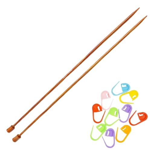 KnitPro Dreamz 10in US 2.5 (3.0mm) Straight Single Point Knitting Needles | Polished Birchwood, Color-Coded, Semi-Sharp Tips, 10 Stitch Markers - size: US 02.5 (3.0mm), 10in. (25cm)