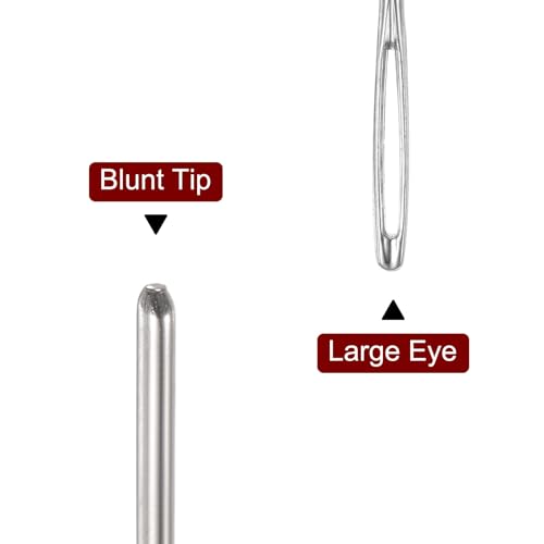 HARFINGTON 30Pcs Large Eye Blunt Needles 2.75" Tapestry Needle Yarn Sewing Knitting Weaving Needle Stainless Steel for Crochet Projects - size: 2.75"
