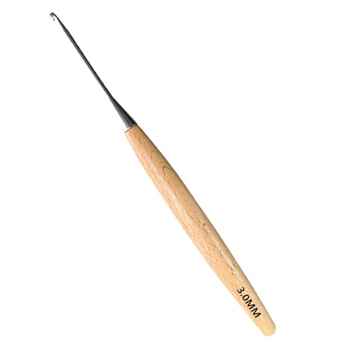 BsHooker Beech Wood Handle Crochet Hooks,3mm Ergonomic Crochet Hooks for Beginners and Arthritic Hands,Comfortable Grip - size: 3mm