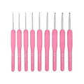 9 Size (2.0mm-6.0mm) Pink Ergonomic Crochet Hooks Set Case Crochet Needles with Soft Comfort-Grip Handles for Beginners Arthritic Seniors Hands