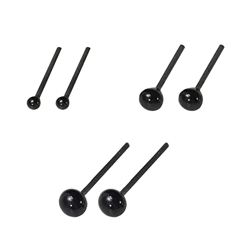 200 Pcs Tiny Glass Eyes Mini Black Eyes Craft Eyes for Wool Felting Crafts 4mm - size: 4mm