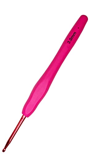Hobekoee Size D/3mm Crochet Hook Ergonomic Handle for Arthritic Hands Soft & Smooth Knitting Needles for Beginners and Crocheting Yarn - size: 3mm