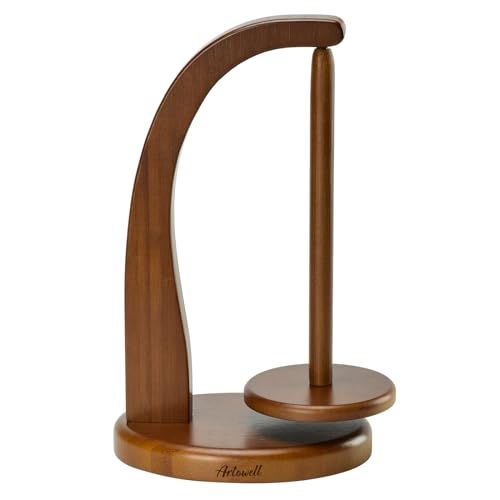 Yarn Holder for Knitting and Crocheting,Crochet Gift for Knitting Lovers,Wooden Yarn Spinner for Crochet by Artowell (Walnut Color) | Yarn Storage Organizer with Yarn Spinner for Balls，Crochet Gift for Knitting Lovers,Wooden Yarn Spinner for Crochet - col